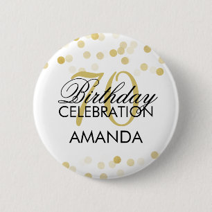 Badge Rond 5 Cm soixante-dixième Lumières de parties scintillantes