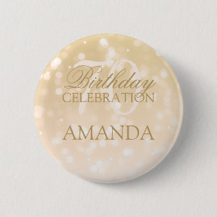 Badge Rond 5 Cm soixante-dixième Lumières d'étincelle de Bokeh