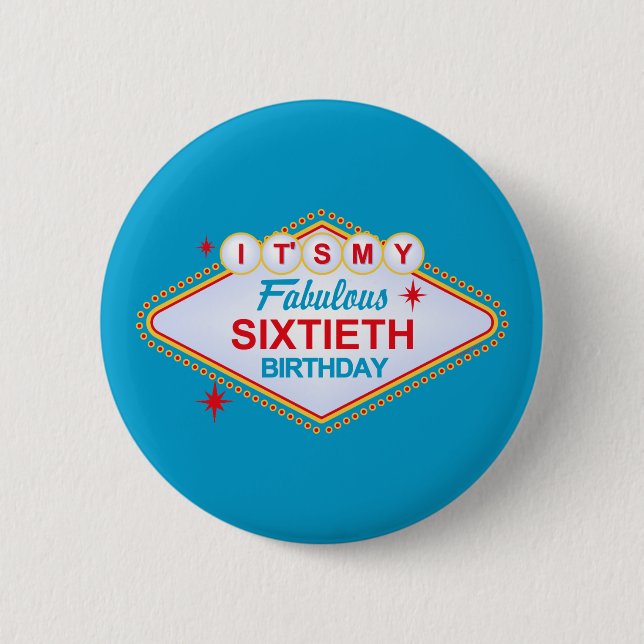 Badge Rond 5 Cm Soixantième anniversaire de Las Vegas (Devant)