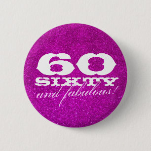 Badge Rond 5 Cm soixantième bouton d'anniversaire pour des parties