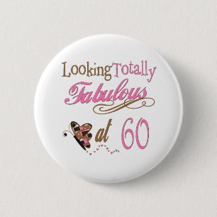 Badge Rond 5 Cm Soixantième cadeaux d'anniversaire d'amusement