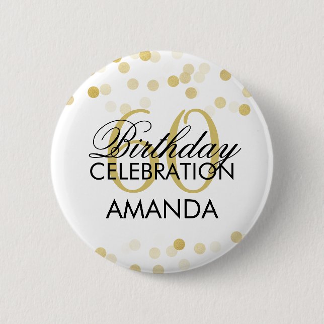 Badge Rond 5 Cm soixantième Lumières de parties scintillantes de (Devant)