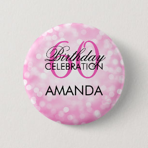 Badge Rond 5 Cm Soixantième lumières élégantes de parties