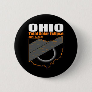 Badge Rond 5 Cm Solar Eclipse 2024 State Ohio Map Total Solar Ecli