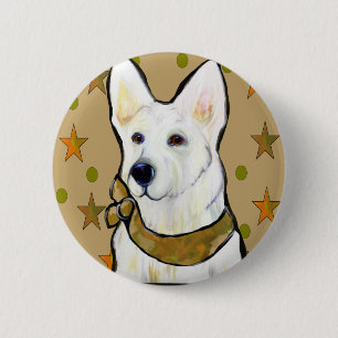 Badge Rond 5 Cm Soldat Berger Blanc Allemand