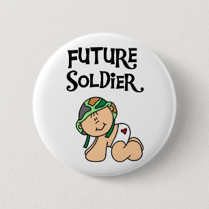 Badge Rond 5 Cm Soldat d'avenir de bébé
