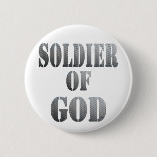 Badge Rond 5 Cm Soldat de Dieu 5 Métal