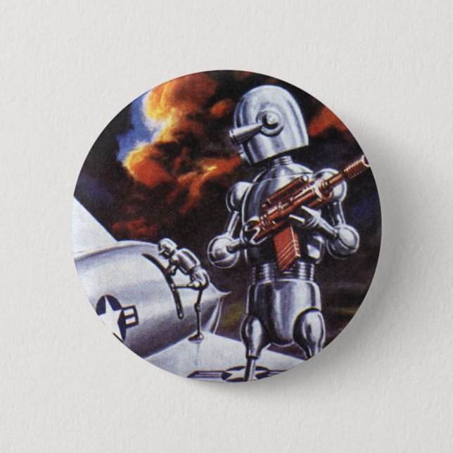 Badge Rond 5 Cm Soldats de robots militaires de science-fiction vi (Devant)