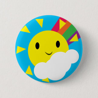Badge Rond 5 Cm Soleil