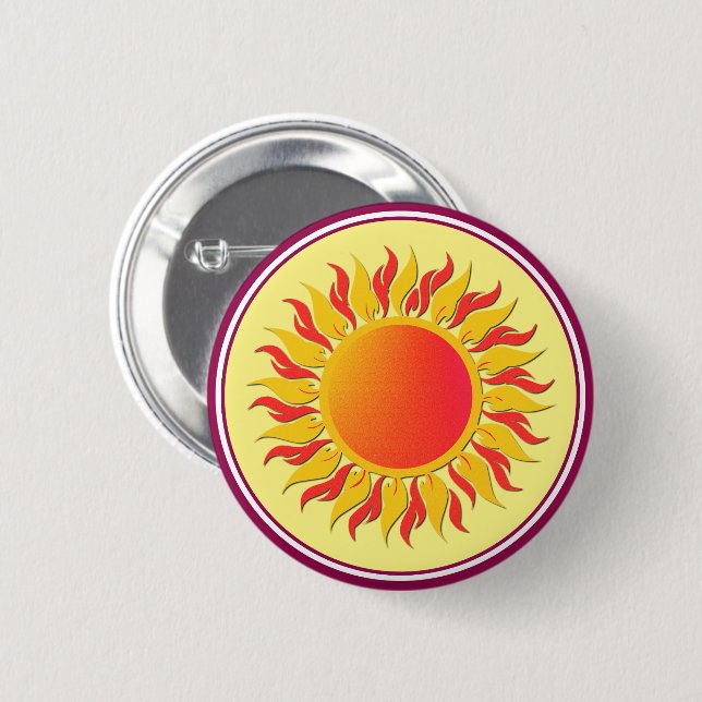 Badge Rond 5 Cm Soleil (Devant & derrière)