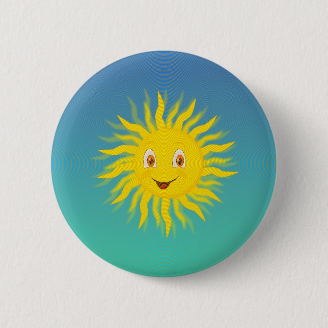 Badge Rond 5 Cm Soleil Avec Lignes Circulaires (Devant)