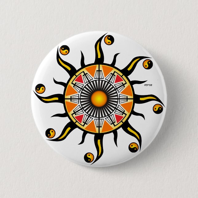 Badge Rond 5 Cm Soleil d'une panier (Devant)