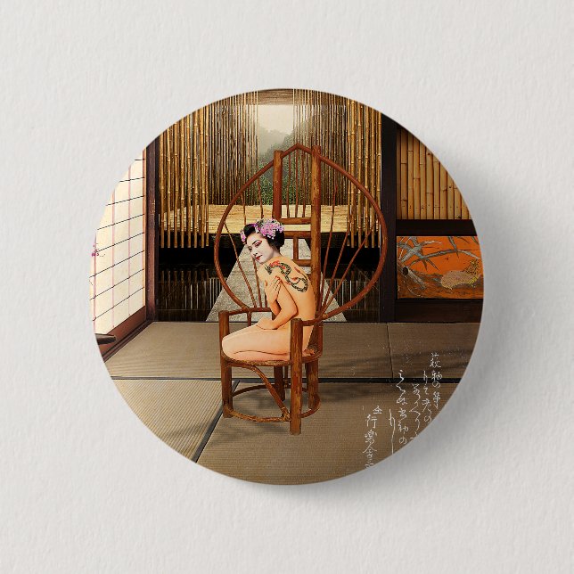 Badge Rond 5 Cm Soleil levant (Devant)