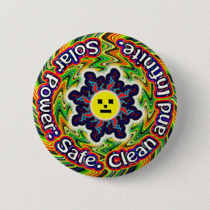 Badge Rond 5 Cm Soleil - Puissance solaire