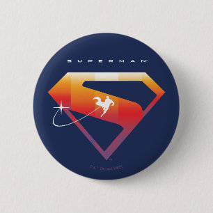 Badge Rond 5 Cm Soleil Tourner Superman Shield