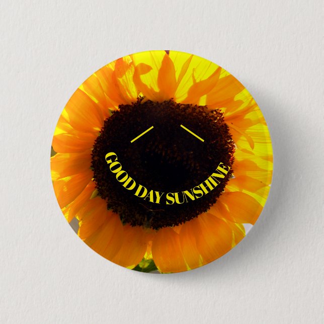 Badge Rond 5 Cm Soleil tournesol souriant (Devant)