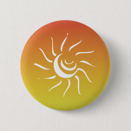 Badge Rond 5 Cm Soleil tribal jaune rouge