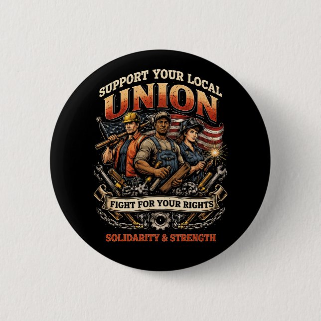 Badge Rond 5 Cm Solidarité et Force (Devant)