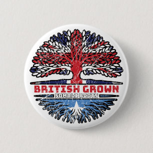 Badge Rond 5 Cm Somalie Somalie Royaume-Uni British Tree