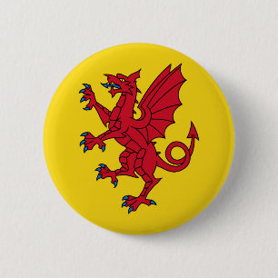 Badge Rond 5 Cm Somerset Flag England dragon symbol