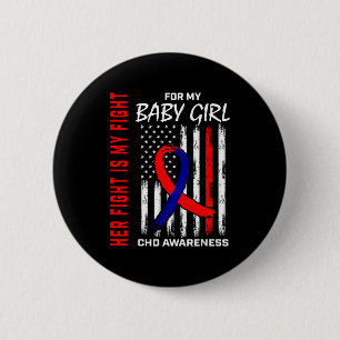 Badge Rond 5 Cm Son Combat Bébé Fille Sensibilisation Tdh Drapeau 