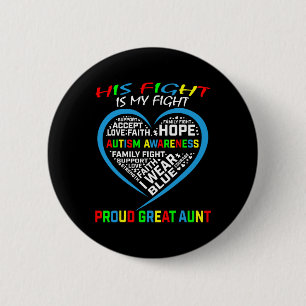 Badge Rond 5 Cm Son Combat Est Mon Combat Sensibilisation sur l'au