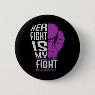 Badge Rond 5 Cm Son Combat Est Mon Combat - Sle Lupus Sensibilisat