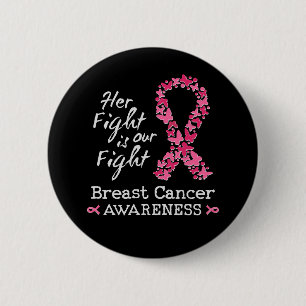 Badge Rond 5 Cm Son combat est notre combat Conscience du cancer d
