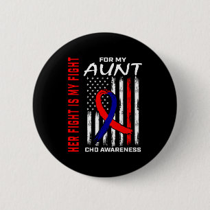 Badge Rond 5 Cm Son Combat Tante Sensibilisation au Drapeau Améric