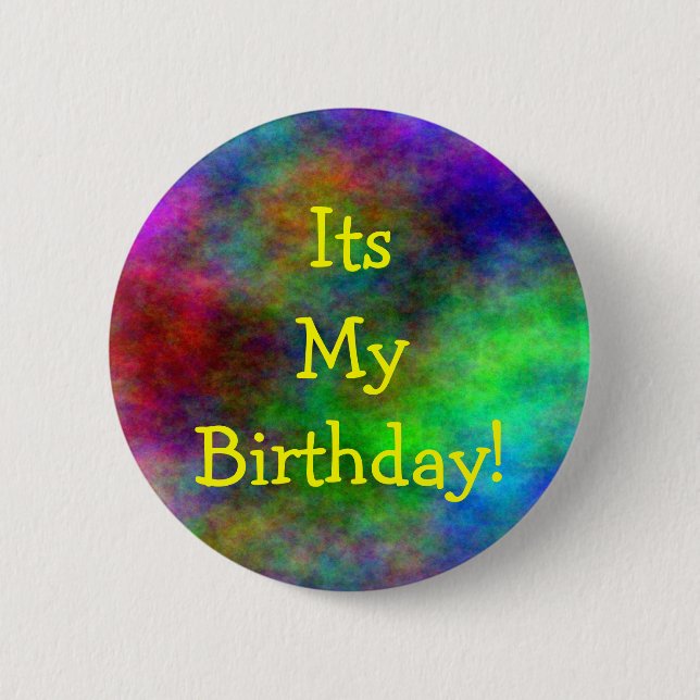 Badge Rond 5 Cm Son mon bouton d'anniversaire (Devant)