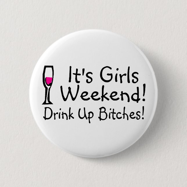 Badge Rond 5 Cm Son week-end de filles (Devant)