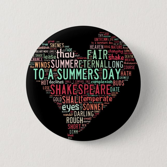 Badge Rond 5 Cm Sonnet de Shakespeare (Devant)