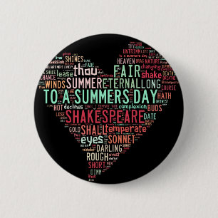 Badge Rond 5 Cm Sonnet de Shakespeare