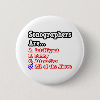 Badge Rond 5 Cm Sonographer Quiz...Plaisanterie