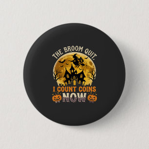 Badge Rond 5 Cm Sorcière de banquier hantée d'Halloween