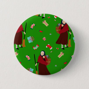 Badge Rond 5 Cm sorcière de noël Befana
