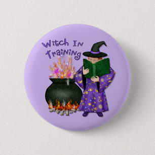 Badge Rond 5 Cm Sorcière en formation