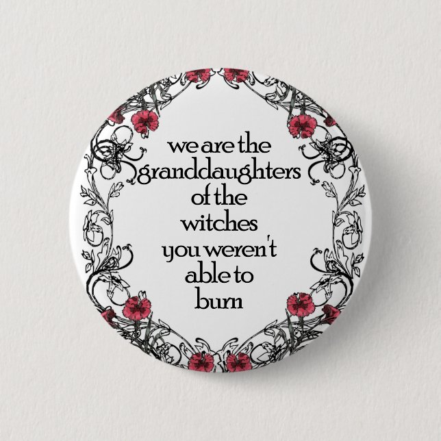 Badge Rond 5 Cm Sorcière féministe (Devant)