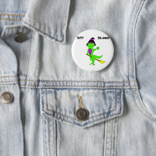 Badge Rond 5 Cm sorcière gecko