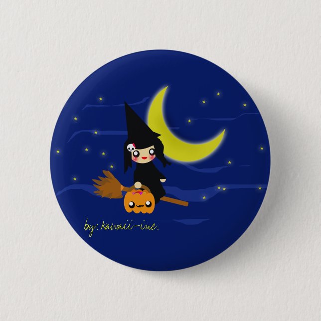 Badge Rond 5 Cm Sorcière mignonne ! (Devant)