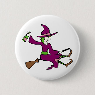 Badge Rond 5 Cm Sorcière pompette