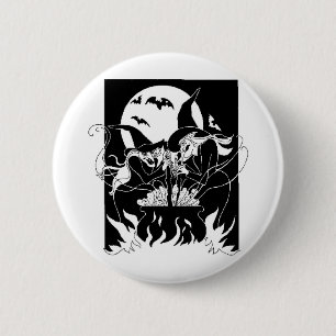 Badge Rond 5 Cm Sorcières de Halloween