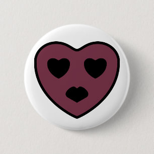 Badge Rond 5 Cm Sortie visage coeur
