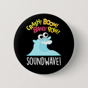 Badge Rond 5 Cm Sound Wave Funny Ocean Pun Dark BG