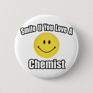 Badge Rond 5 Cm Souriez si vous aimez un chimiste