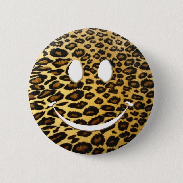 Badge Rond 5 Cm Sourire de léopard (Devant)