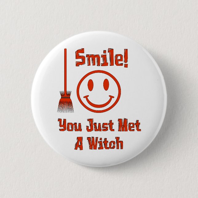 Badge Rond 5 Cm Sourire de sorcière (Devant)