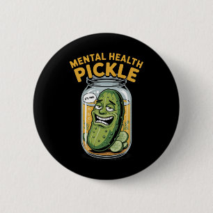 Badge Rond 5 Cm Sourire Faux Pot de Pickles Conscientisation à la 