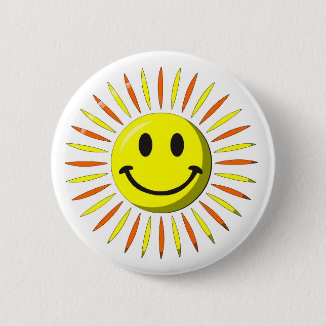Badge Rond 5 Cm Sourire heureux lumineux - visage (Devant)