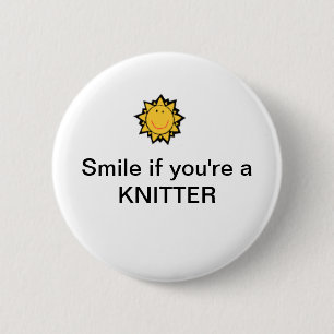 Badge Rond 5 Cm Sourire si vous êtes un tricoteur